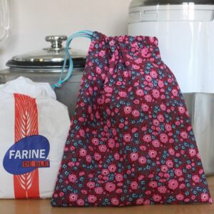 Kit couture – Roses et framboises – Sac lien coulissant