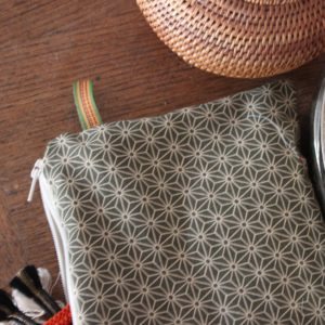 Kit couture – Retour de Shinjuku, bambou – Pochette zippée