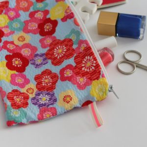 Kit couture – Fleurs de cerisier – Pochette zippée