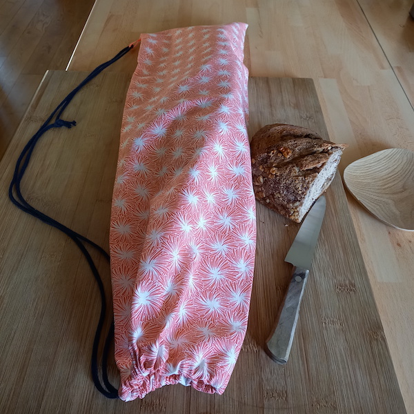 kit couture sac à pain imprimé tu me fais tourner la tête oranger sac en tissu pour le pain couture débutant DIY